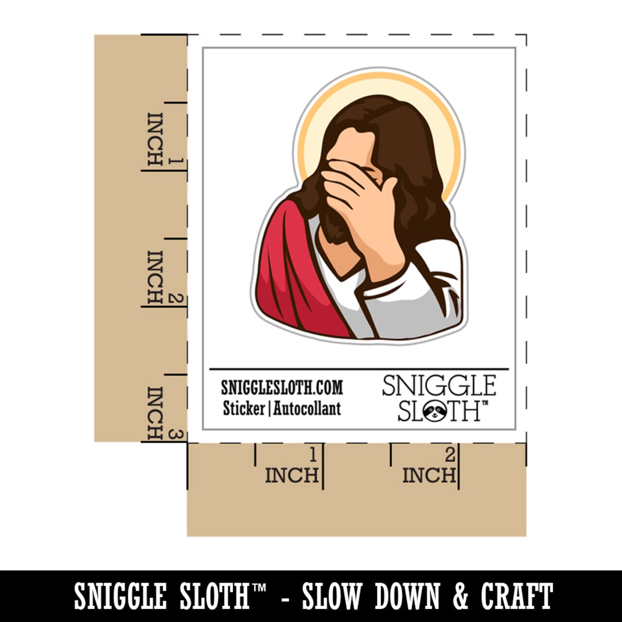 Disapproving Jesus Face Palm Waterproof Vinyl Phone Tablet Laptop Water Bottle Sticker Set - 5 Pack